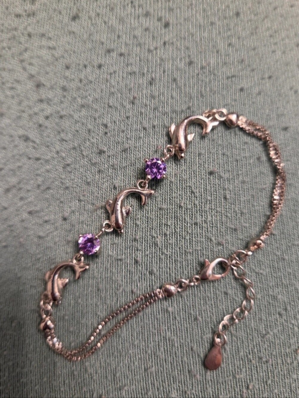Dolphin And Amethyst Bracelet
